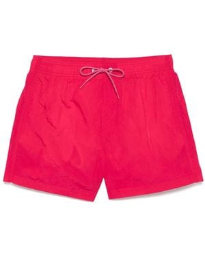 Sundek Stripe-Detailing Swim Shorts - Red