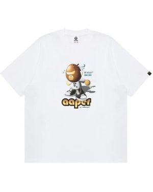 Aape By A Bathing Ape Moonface Graphic-Print T-Shirt - White