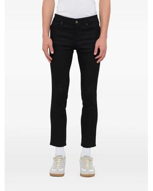 McQueen Vaqueros Con Ribete De Apliques - Negro