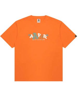 Aape By A Bathing Ape Print T-Shirt - Orange