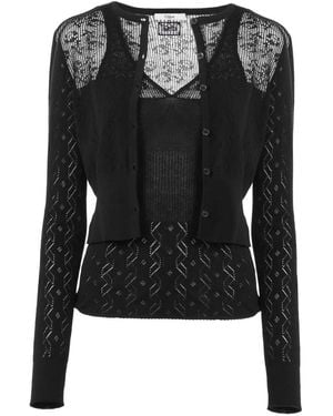 Chloé Top Con Applicazione Logo (2 Pezzi) - Nero