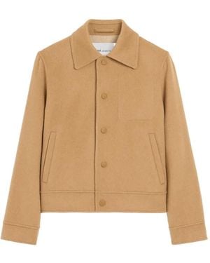 Ami Paris Jacke Aus Wolle Und Kaschmir Mit Knopfleiste - Natur