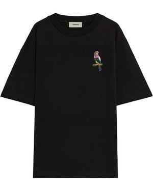 A PAPER KID Bird-Print T-Shirt - Black