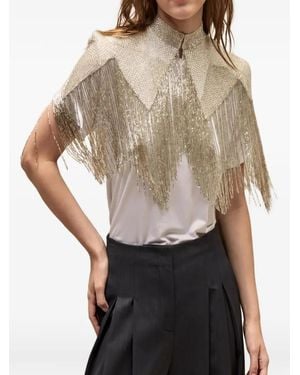 Twp Beaded Topper Cape - Grey