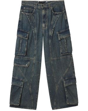 FIVE CM Cargo-Pocket Paneled Jeans - Gray