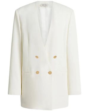 Alberta Ferretti Double-Breasted-Button Jacket - White