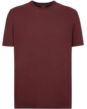 Slowear T-Shirt mit geripptem Ausschnitt - Rot