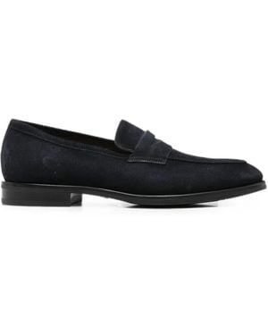 Santoni Adrian Rs Suede Loafers - Black