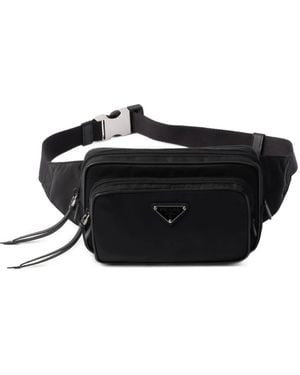 Prada Logo-Plaque Belt Bag - Black