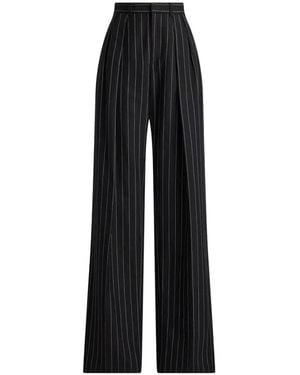 Ralph Lauren Striped Pleated Jody Trousers - Black