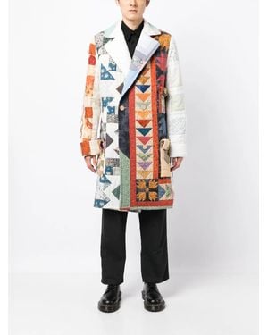 BETHANY WILLIAMS Double-Breasted Patchwork Coat - Blue