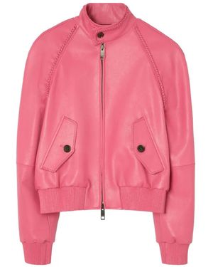 Burberry Leather Locksley Jacket - Pink