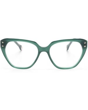 Carolina Herrera Square-Frame Glasses - Green