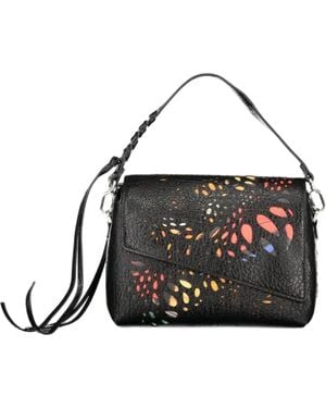 Desigual Medium Cut-Out Whipstitch-Trim Tote Bag - Black