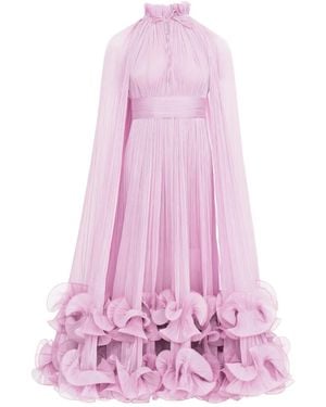 Ana Radu Pleated Cape Dress - Pink