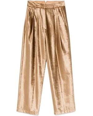 Forte Forte Samthose Mit Falten - Natur