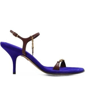 Chloé Sandalias Zia De Piel Con Detalle De Cadena - Azul