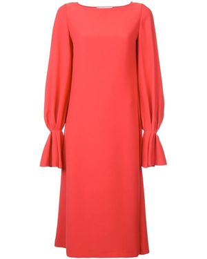Carolina Herrera Long-Sleeved Loose Dress - Red