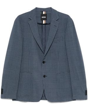 BOSS Prince-Of-Wales-Check Blazer - Blue