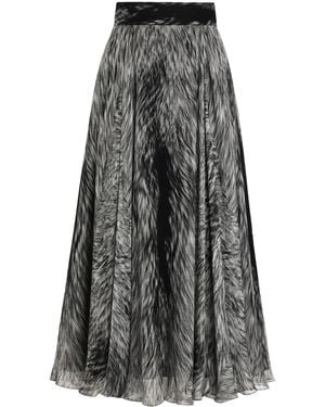 Dolce & Gabbana Graphic-Print Midi Skirt - Grey