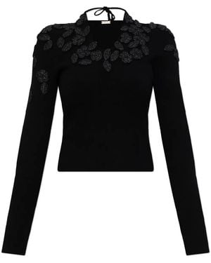 Cult Gaia Haut À Fleurs Brodées - Noir