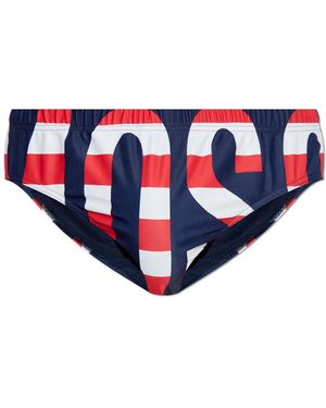 Moschino ロゴ トランクス水着 - ブルー