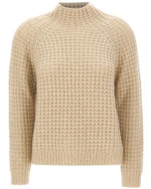 Hemisphere Open-Knit Mock-Neck Jumper - Natural