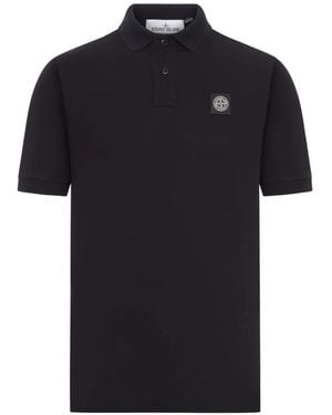 Stone Island Logo-Patch Polo Shirt - Black
