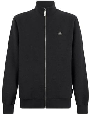 Philipp Plein Jacquard-Monogram Tracksuit Jacket - Black