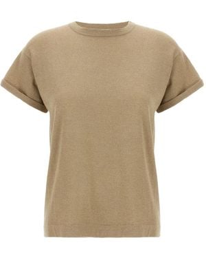 Brunello Cucinelli ラメ Tシャツ - ナチュラル