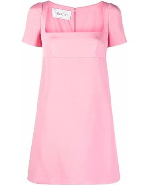 Valentino Garavani Square-Neck Mini Dress - Pink