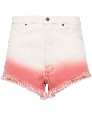 Alanui Shorts de denim deshilachados - Rosa