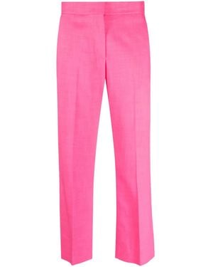 MSGM High-waist Cropped Trousers - Pink