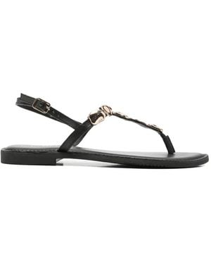 Carmela Embellished Leather Sandals - Black