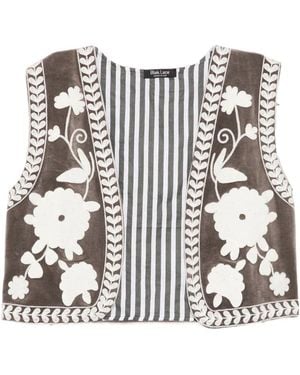BLAKLACE Chaleco Con Bordado Floral - Blanco