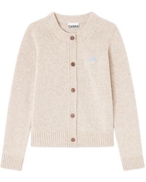 Ganni Buttoned Cardigan - White