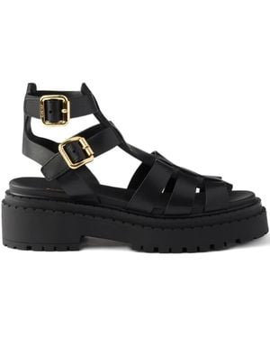 Prada Sandales En Cuir À Boucle 55 Mm - Noir