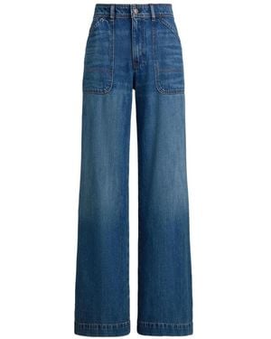Ralph Lauren Patch-Pocket Wide-Leg Jeans - Blue