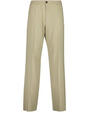 Ferragamo Elasticated-Waist Button Pants - Natural