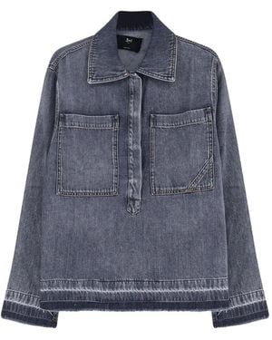 3x1 Patch-Pocket Polo Top - Blue