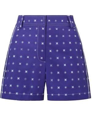 ショートパンツ TORY BURCH Silk shorts with pixelated logo print Nero Tory Burch Silk Shorts With Pixelated Logo Print In Black