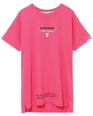 Aape By A Bathing Ape Logo-Print T-Shirt - Pink