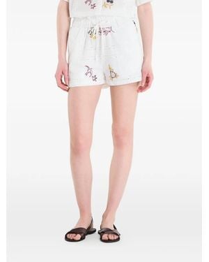 Desigual Embroidered Shorts - White