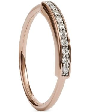 Monica Vinader Mv Linear Stapelring Mit Pavé-Diamant - Mettallic