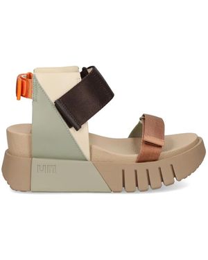 United Nude Delta Run Panelled Touch-Strap Sandals - Natural
