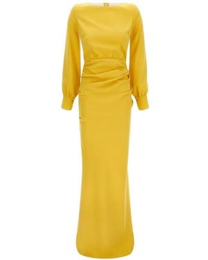 Elisabetta Franchi Carpet Padded Maxi Dress - Yellow