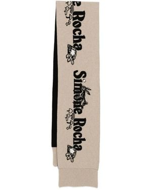 Simone Rocha Bufanda con logo estampado - Blanco