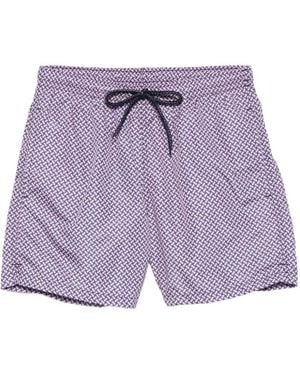 Drumohr Geometric-Print Drawstring Swimming Trunks - Purple