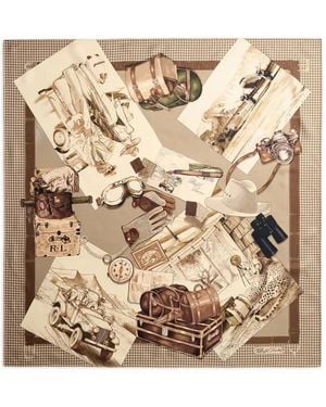 Ralph Lauren Printed Silk Bandana - Natural