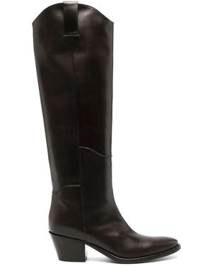 P.A.R.O.S.H. 65Mm Knee-High Leather Boots - Black